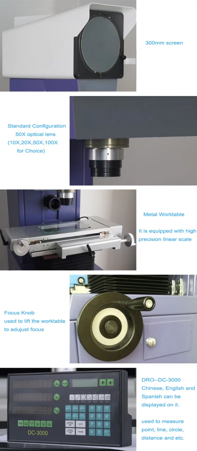 Measurement Shadowgraph Profile Projector With Three Optional Lenses