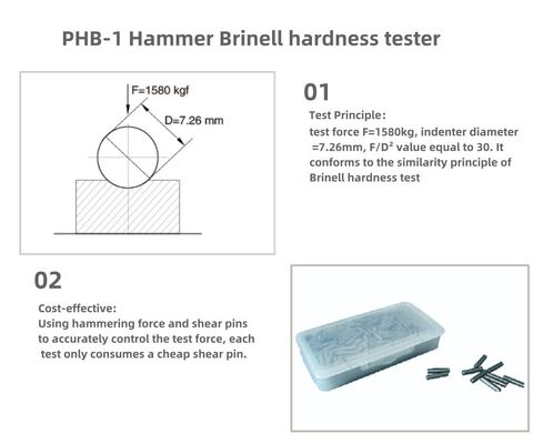 Handheld PHB-1 Handheld Pin Impact Hardness Tester Shear Pin Impact Brinell Hardness Tester