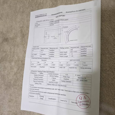 ASME BPVC-V-2019 T=0.75''/19mm Basic Ultrasonic Test Block Carbon Steel Block Non-Piping ASME Calibration Block