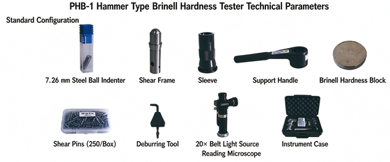 Pin Impact Brinell Hardness Tester PHB-1 Portable Brinell Tester with 1580 kgf Test Force, 100-650 HBW Range and 0.8 kg Portable Design